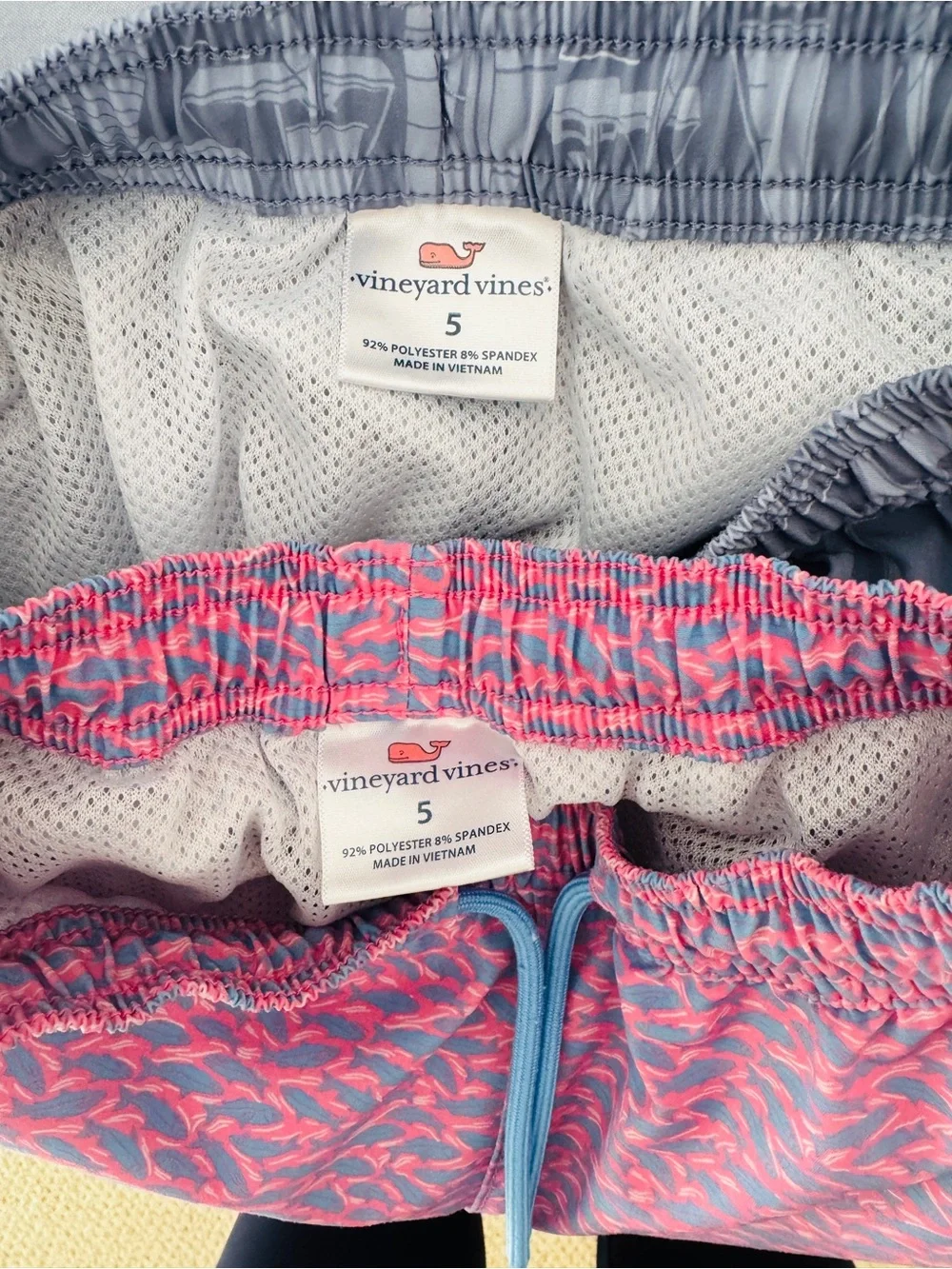 Vineyard Vines Pink Fish & Blue Sail Reversible Swim Shorts